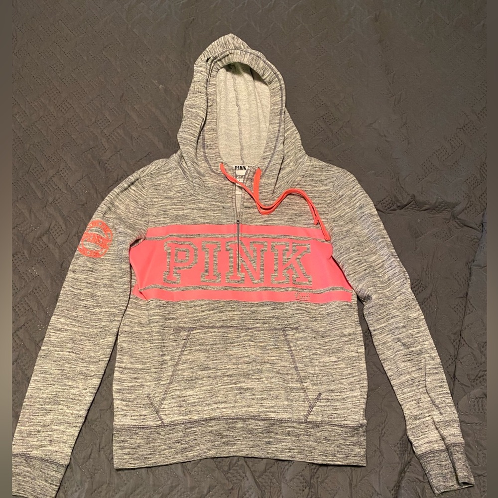Like brand new Pink Victoria’s Secret size small half zip hoodie .